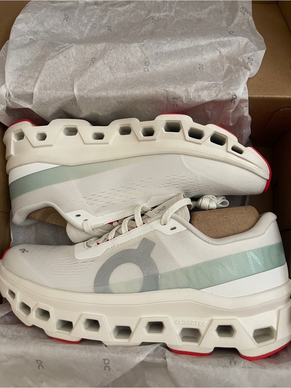 On Running Cloudmonster 1 White Mint Running Sneakers - Picture 4 of 7